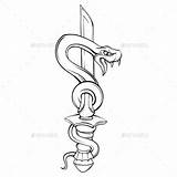 Snake Sword Tattoo Visit sketch template