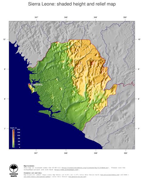 map sierra leone ginkgomaps continent africa region