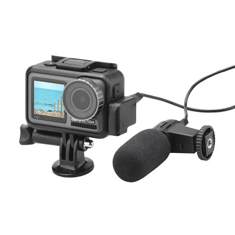 dji osmo action camera mini mm audio adapter external microphone mount ip ebay