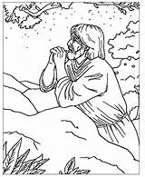 Jesus Coloring Praying Prays His Disciples sketch template