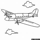 Coloring Airplane Pages Plane Color Propeller Airplanes Kids Book Print Prop Printable Colouring Planes Jet Cartoon American sketch template