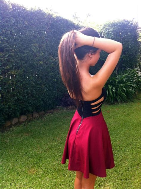 Dress Tumblr Cut Out Zip Strapless Red Dress