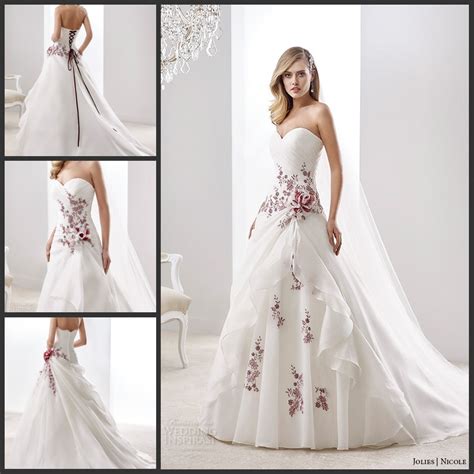 China Wine Lace Bridal Gown Color Accent Nicole Wedding Dress H5216