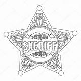 Sheriff Badge Coloring Star Stock Depositphotos Pages Template sketch template