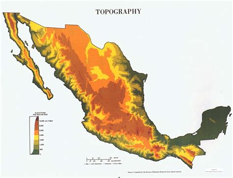 mapa fisico de mexico tamano completo gifex