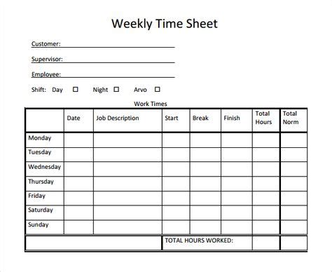 time sheet template timesheet template time sheet printable