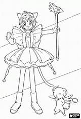 Sakura Captor Pintar Recortar Pegar sketch template