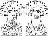 Toadstool Colouring sketch template
