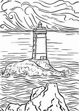 Lighthouse Coloring Pages Printable Scenery House Adults Beach Kids North Paint Colouring Lighthouses Carolina Sheets Print Sea Number Bible Color sketch template