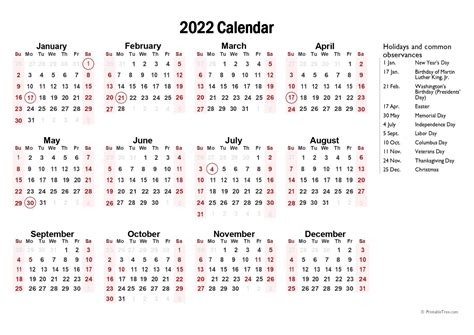 year calendar template   holidays  printable templates