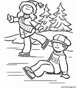 Coloring Winter Ice Skating Pages Printable Color Print sketch template