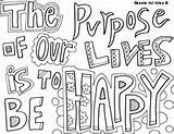 Coloring Pages Happiness Lama Dalai Purpose Lives Happy sketch template