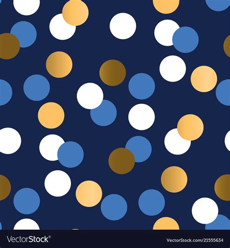gold  blue polka dot luxury seamless pattern vector image
