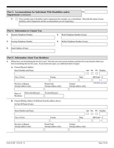 Form N 400 Pdf Printable Printable Forms Free Online