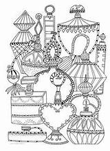 Perfume Bottles Vk Adults Mandalas раскраска N5 Coloriage Ausmalbilder Zentangle Erwachsene sketch template
