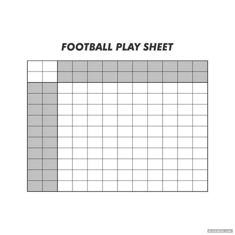 blank football play sheet printable gridgitcom