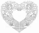 Coloring Mermaid Pages Adult Kirigami Heart Sheets Color Printable Choose Board Cynthia Emerlye Vermont Papercutter Artist sketch template