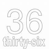 Number Coloring Pages Thirty Six Numbers Fifty sketch template