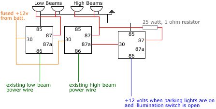 headlight wiring diagram  relay wiring diagram