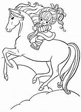 Coloring Pages Rainbow Brite Horse Starlite Girl Hosre Her Color Printable Riding Little Getcolorings Print sketch template