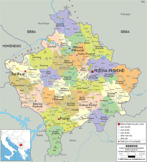 verwaltungskarte des kosovo
