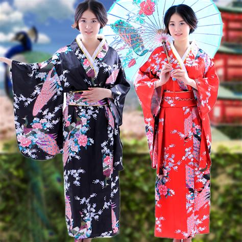 peacock flower japanese traditional costume kimono for women kimono