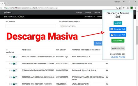 Descarga Masiva Facturas Xml Cfdi Sat México Chrome Web Store