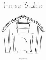 Coloring Stable Horse Print Barn Outline Ll sketch template