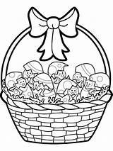 Easter Basket Coloring Pages Printable Silhouettes Baskets Silhouette Color sketch template