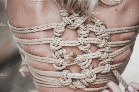 Woman Bound With A Rope In Japanese Technique Shibari High Quality