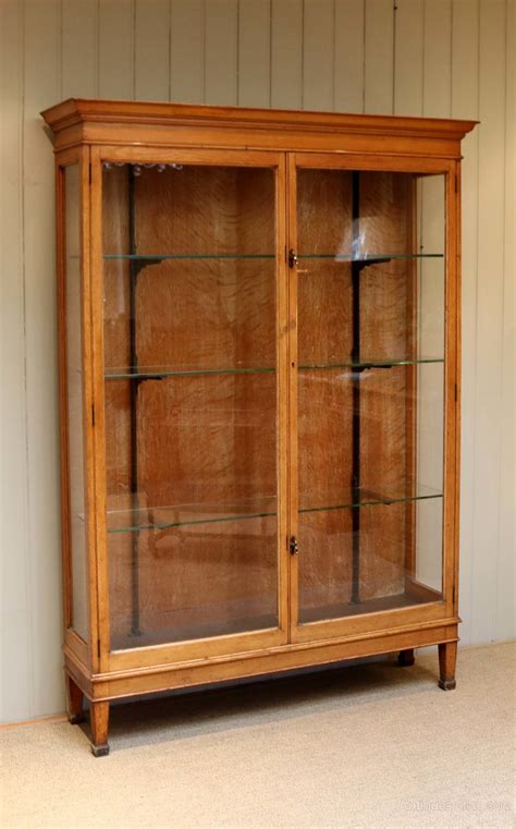 edwardian oak shop display cabinet antiques atlas