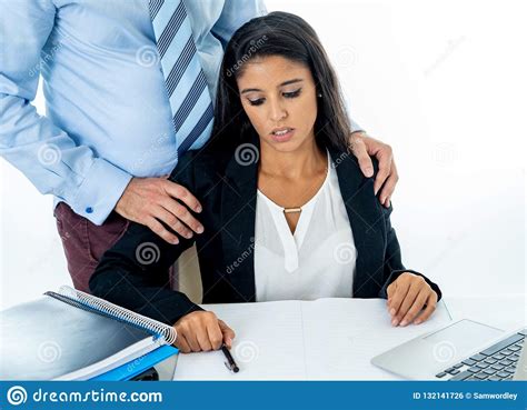 Sexual Harassment At Work Disgusted Employee Being