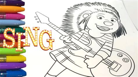 sing  ash rocking   coloring book pages youtube