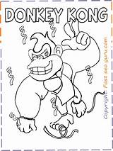 Donkey Kong Coloring Pages Print Printable Kids Desktop Right Background Set Click sketch template