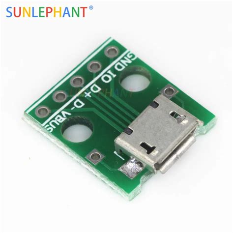 pcs micro usb  dip adapter pin female connector  type pcb converter buy   price