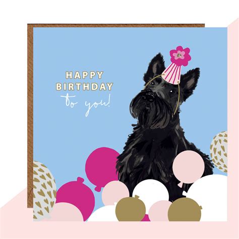 scottie dog birthday card  lottie simpson notonthehighstreetcom