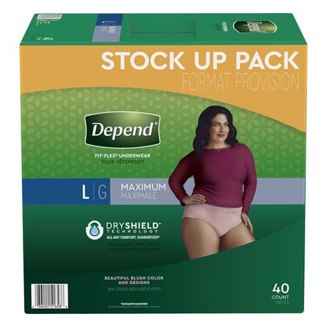 save  depend womens fit flex incontinence underwear maximum blush  order  delivery