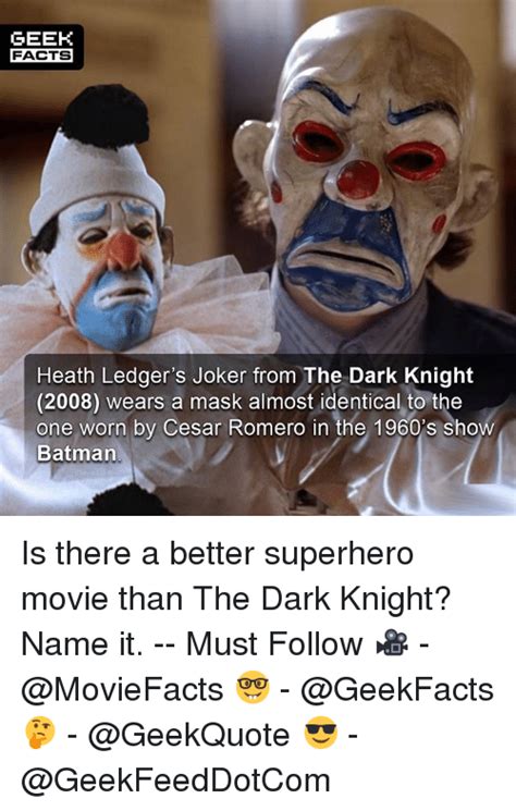 Geek Facts Heath Ledger S Joker From The Dark Knight 2008