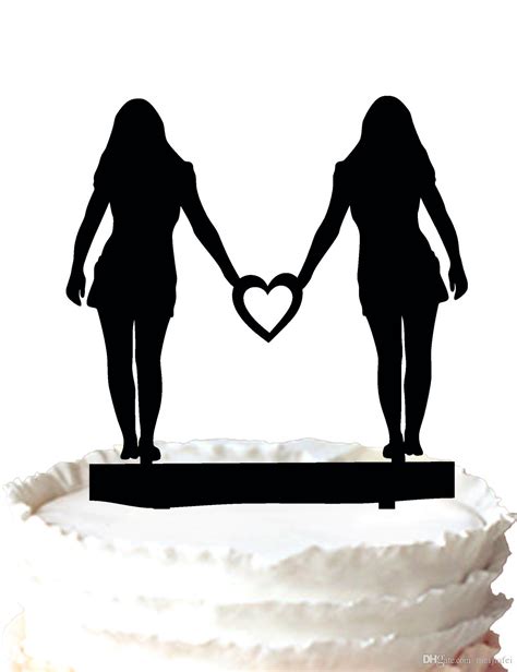 2018 Lesbian Wedding Cake Topper Two Women With A Heart