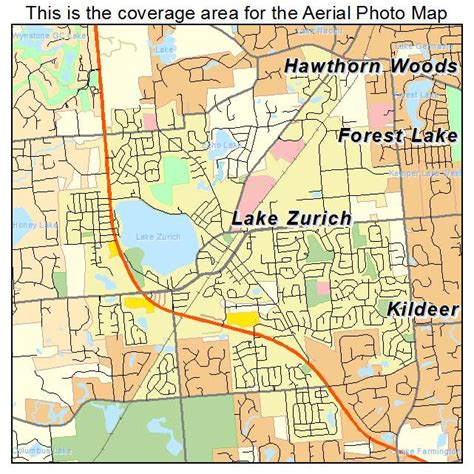 aerial photography map  lake zurich il illinois