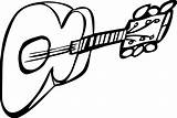 Guitar Line Clipartbest Colouring Coloring Sheet Clipart sketch template