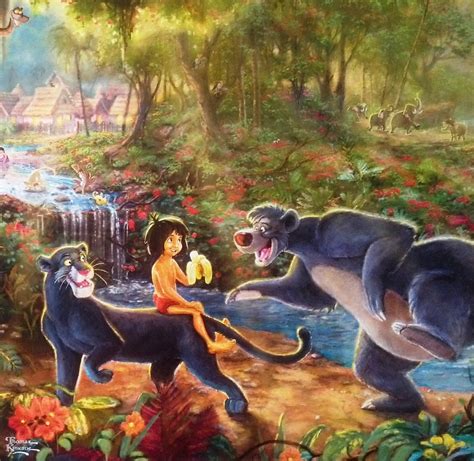 Kinkade Art Litho Print Disney The Jungle Book Property Room