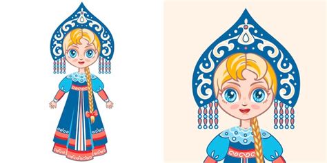 Free Vector Russian National Lady Hat Flat Item Set Cartoon