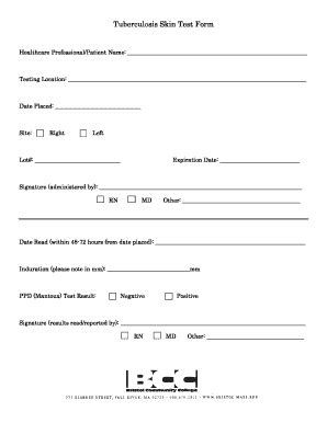 printable tb test form  employment fill   sign printable