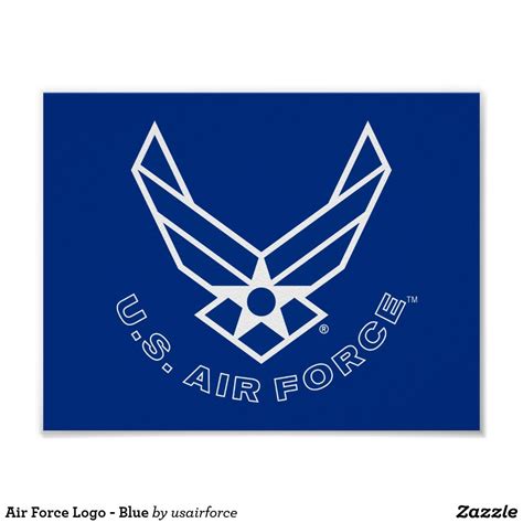 air force logo blue poster zazzlecom   air force logo air