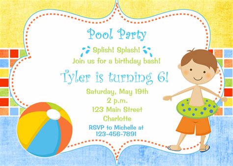 Pool Party Invitations Clipart 3 Wikiclipart