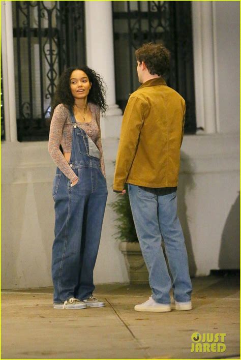 whitney peak and eli brown dress casually in jeans for gossip girl