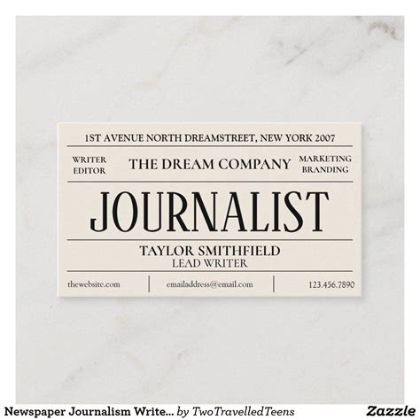 newspaper journalism writer vintage business card zazzlecom