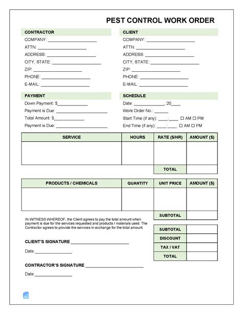 contractor work order templates  invoice maker