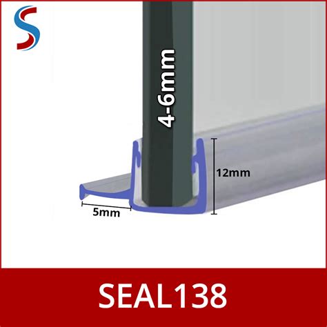 Shower Seal Strip 4 To 12mm Glass Up To 50mm Gap Bath Screen Door